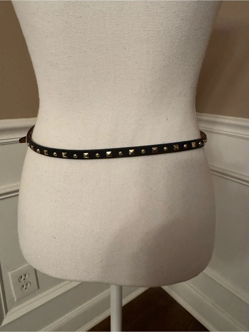 J. Crew Black Leather Double-Wrap Belt with Gold Studs - Picture 8 of 10